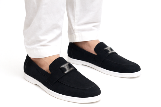 Men's Black Hand Made Suede Loafer