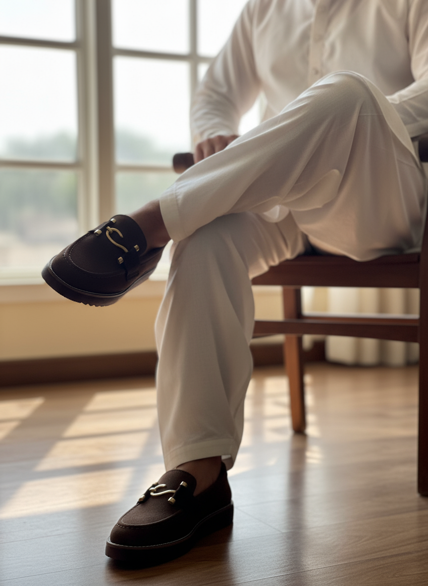 Mans Sweat lather Shoes Brown