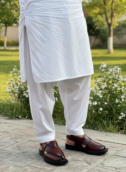 Narozi Hand Made Chappal ( Black/Maroon)