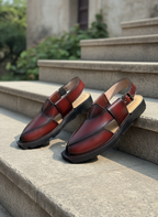 Narozi Hand Made Chappal ( Black/Maroon)