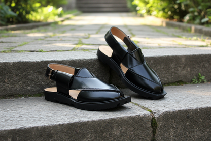 Narozi Hand Made Chappal ( Black/Maroon)